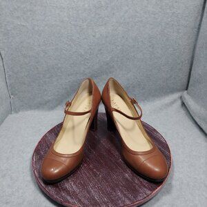 Lauren Ralph Lauren  Madaleine Brown Heels with Ankle Strap Size 7 B